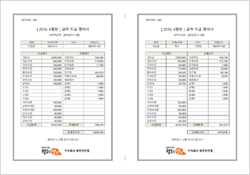 행복한연필 엑셀 급여대장 2016-2 급여명세서F3